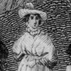 etching detail of woman